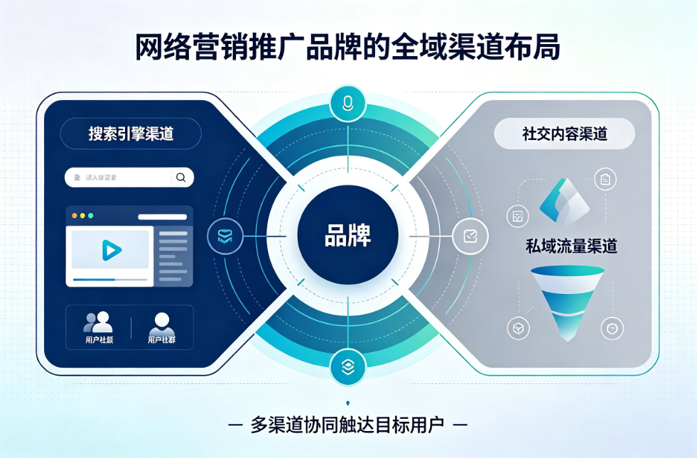 全域化渠道布局，拓宽网络营销推广品牌覆盖面